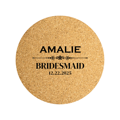 Customized Wedding Cork Coasters