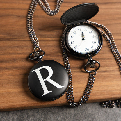 Customized Black Pocket Watch