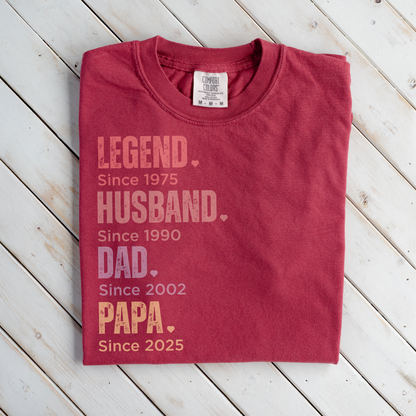 Premium Customized Dad Since T-Shirts
