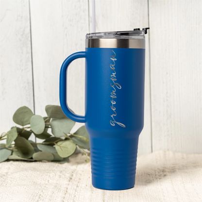 Customized 40oz Tumbler - Vertical Text