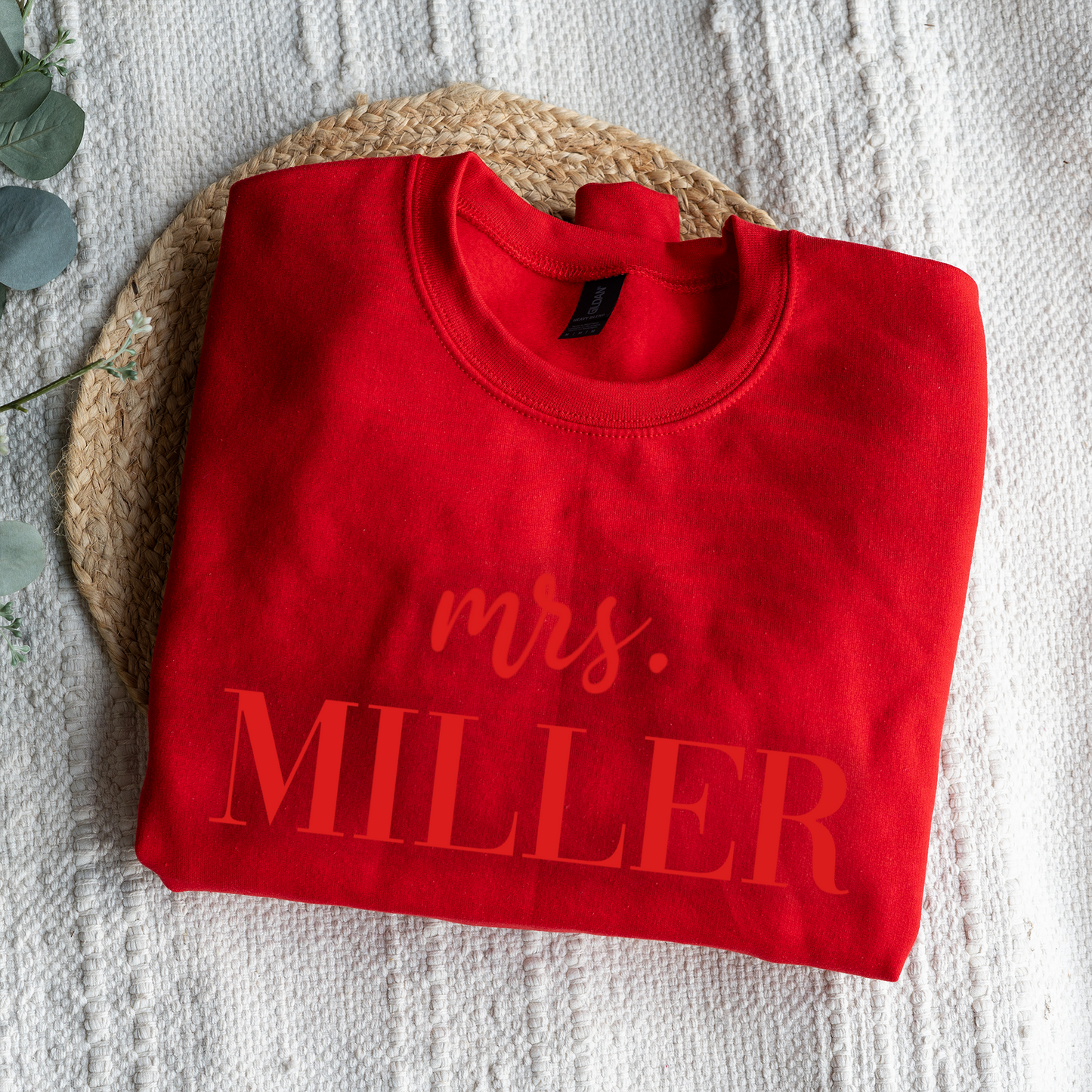 Customized Mrs. Sweatshirt with Initials on Sleeve