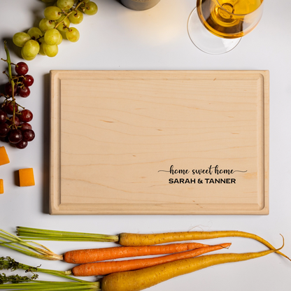 Customized Rectangle Cutting Boards - Elegant Name & Date Designs Bottom Right