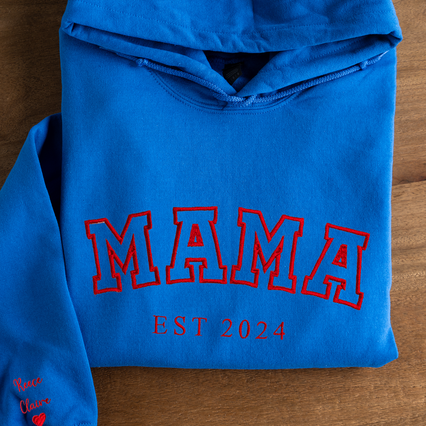 Customized Mama Hoodie with Names on Sleeve
