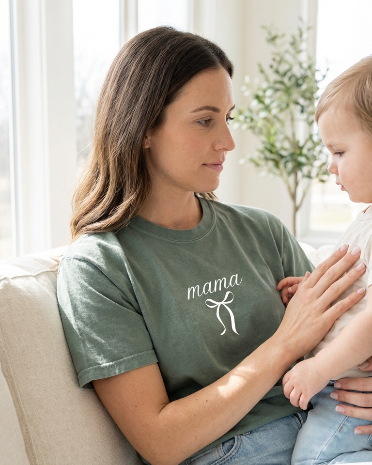 Premium "Mama"+Bow T-Shirt