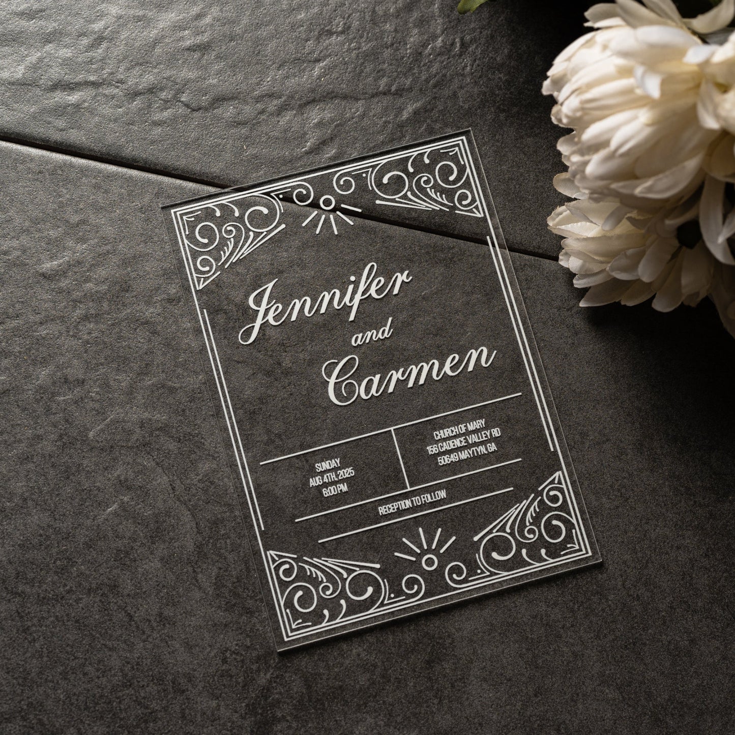 Custom Acrylic Wedding Invitations