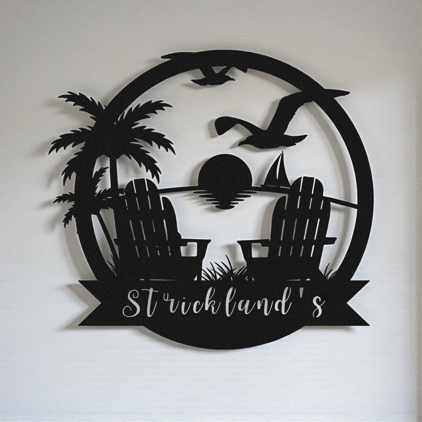 Customized Metal Sign Beach Design