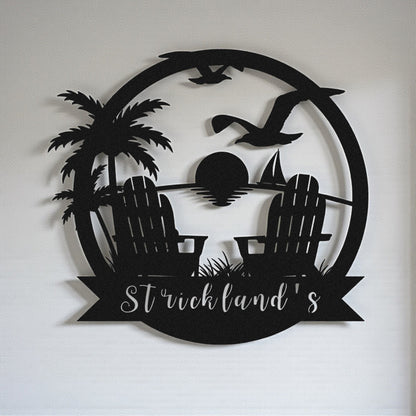 Customized Metal Sign Beach Design