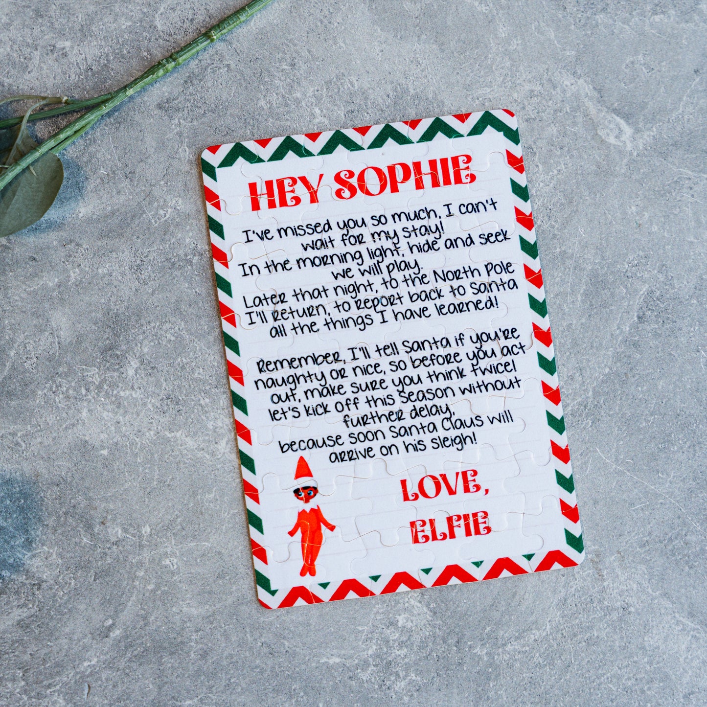 Custom Elf Puzzles - Hello or Goodbye Christmas Jigsaw