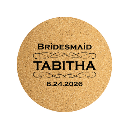 Customized Wedding Cork Coasters