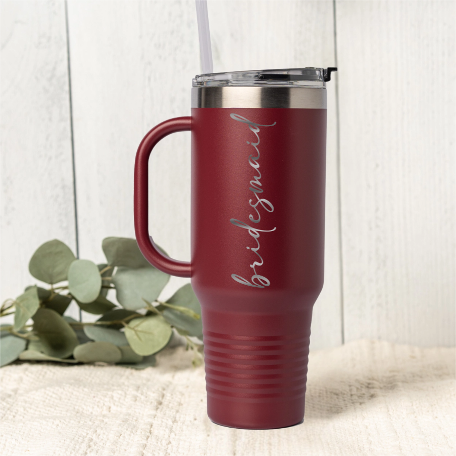 Customized 40oz Tumbler - Vertical Text