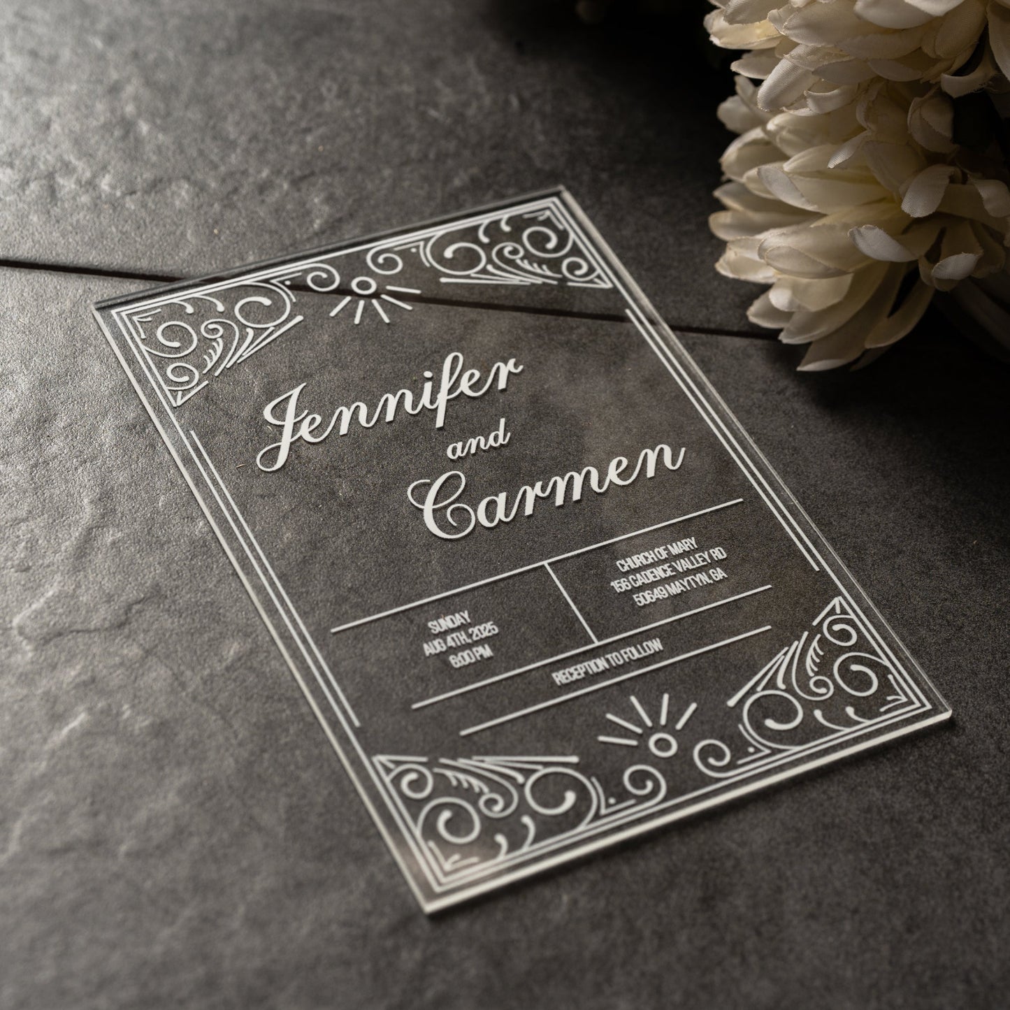 Custom Acrylic Wedding Invitations