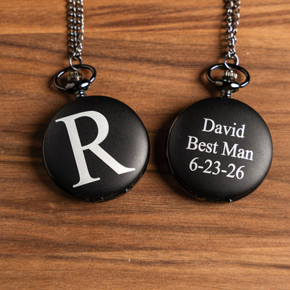 Customized Black Pocket Watch