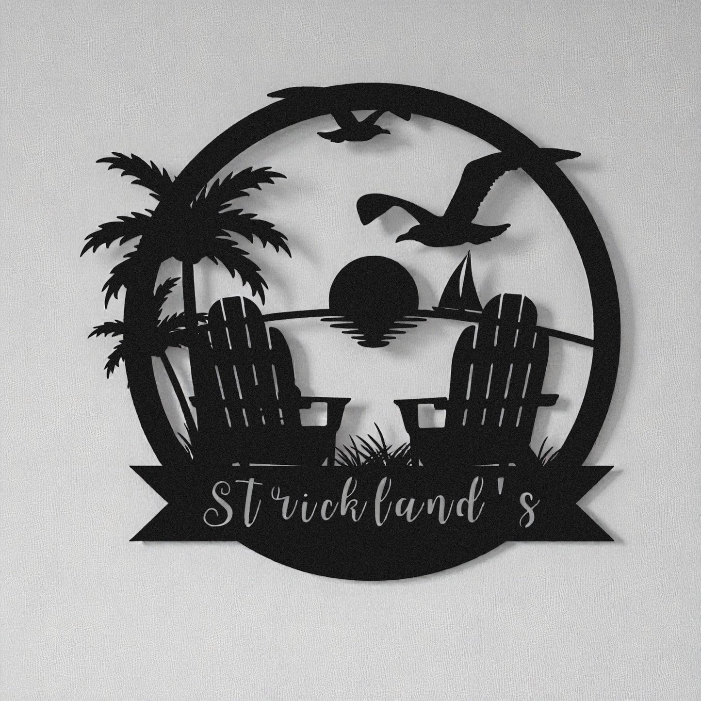 Customized Metal Sign Beach Design