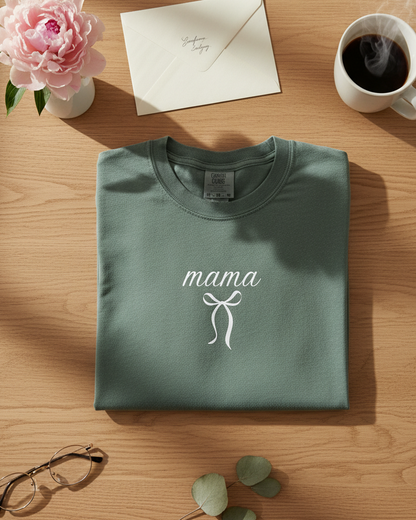 Premium "Mama"+Bow T-Shirt