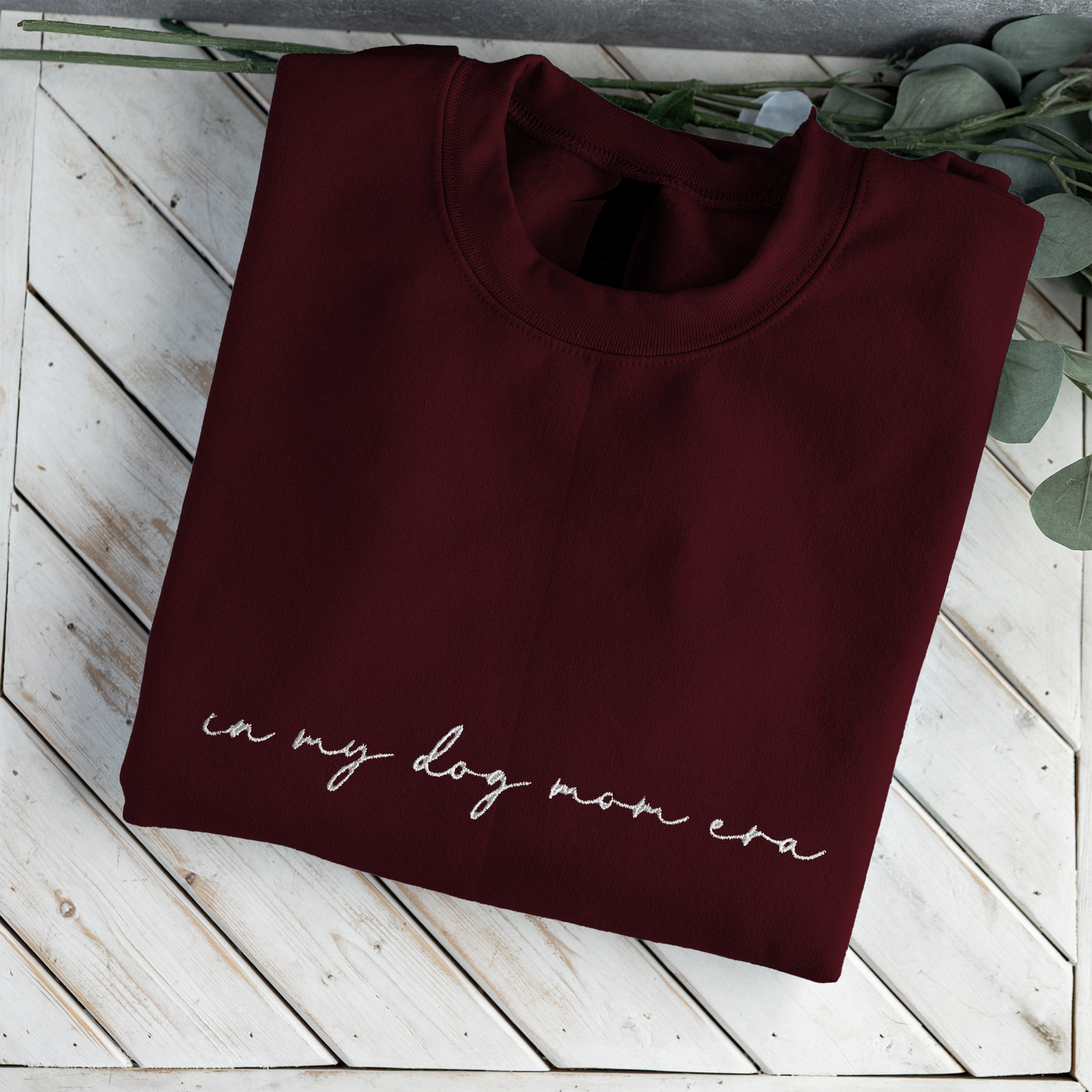 Customized In My Dog Mom Era Crewneck with Names on Sleeve