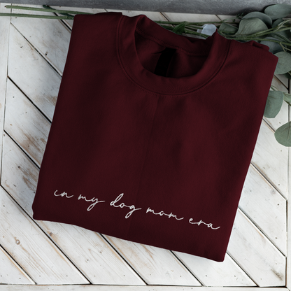 Customized In My Dog Mom Era Crewneck with Names on Sleeve