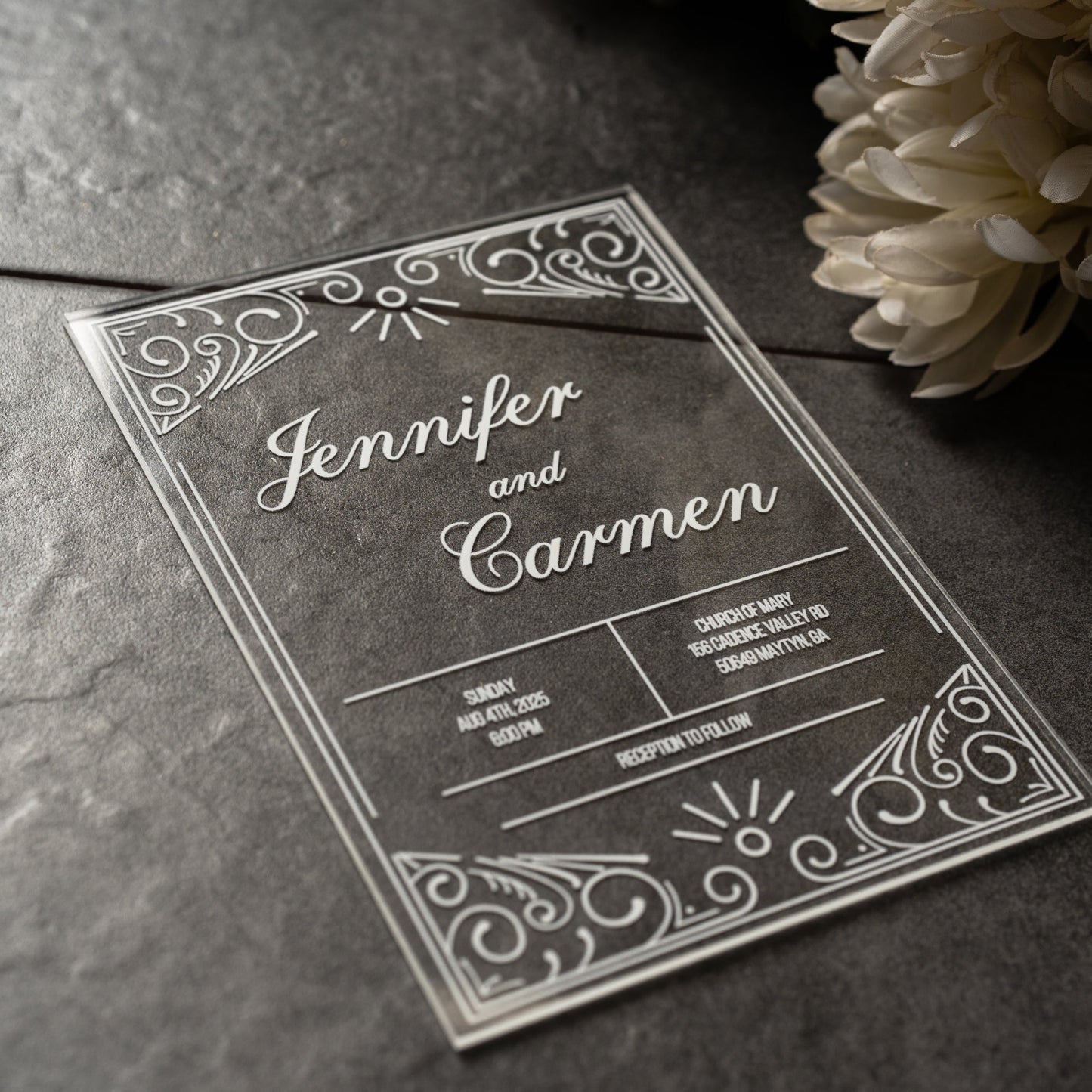 Custom Acrylic Wedding Invitations