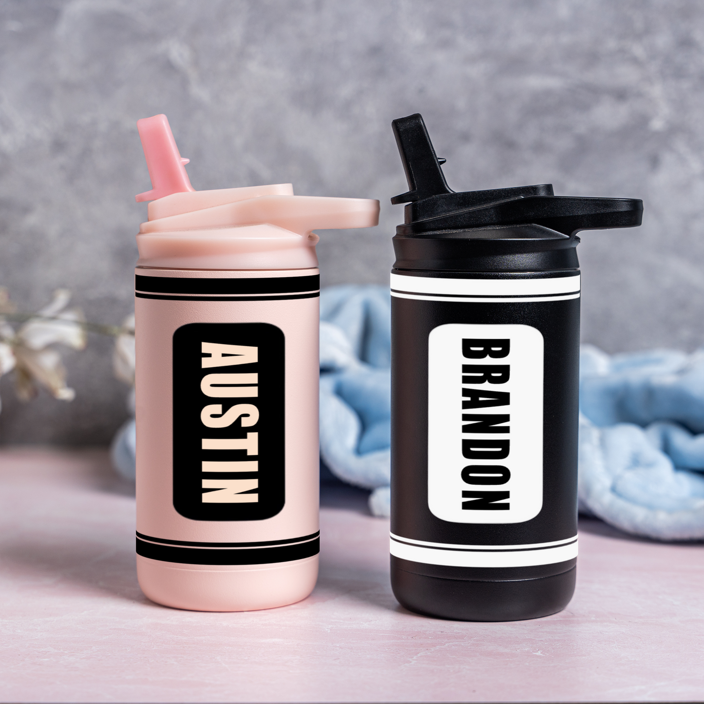 Customized Kids Color Crayon Water Bottle Tumblers
