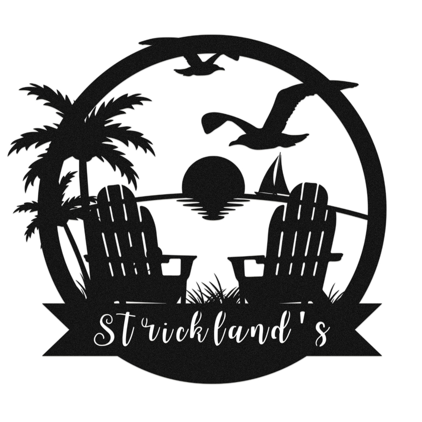 Customized Metal Sign Beach Design