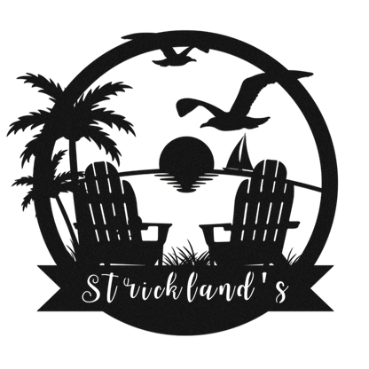 Customized Metal Sign Beach Design