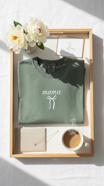 Premium "Mama"+Bow T-Shirt