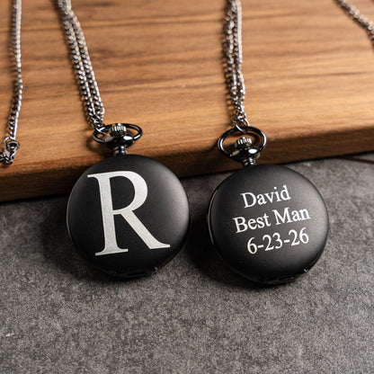Customized Black Pocket Watch
