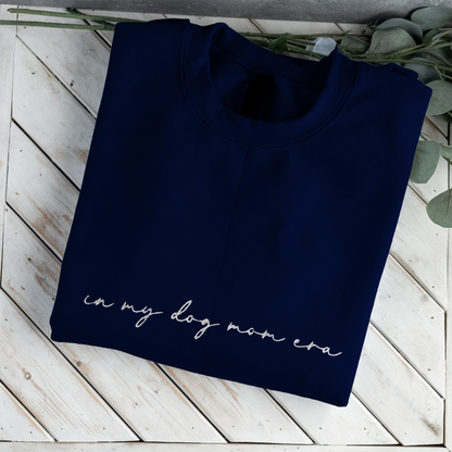 Customized In My Dog Mom Era Crewneck with Names on Sleeve