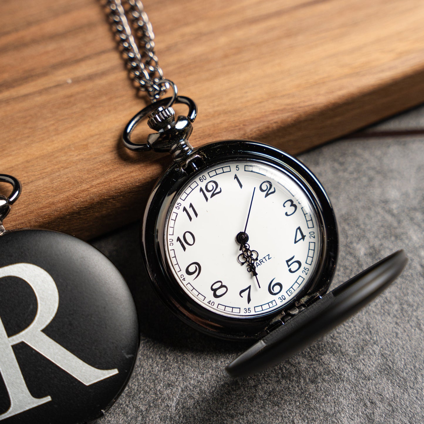 Customized Black Pocket Watch