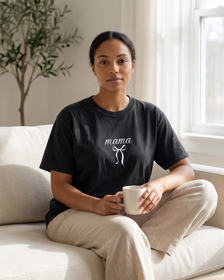 Premium "Mama"+Bow T-Shirt