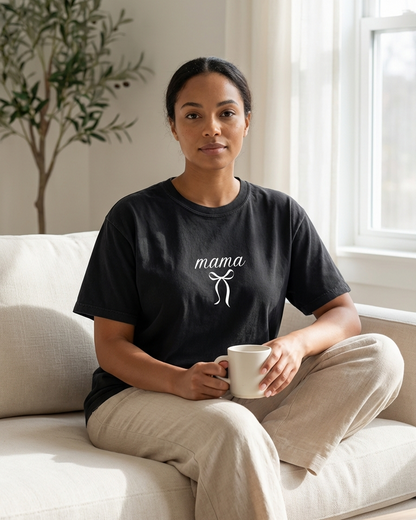 Premium "Mama"+Bow T-Shirt