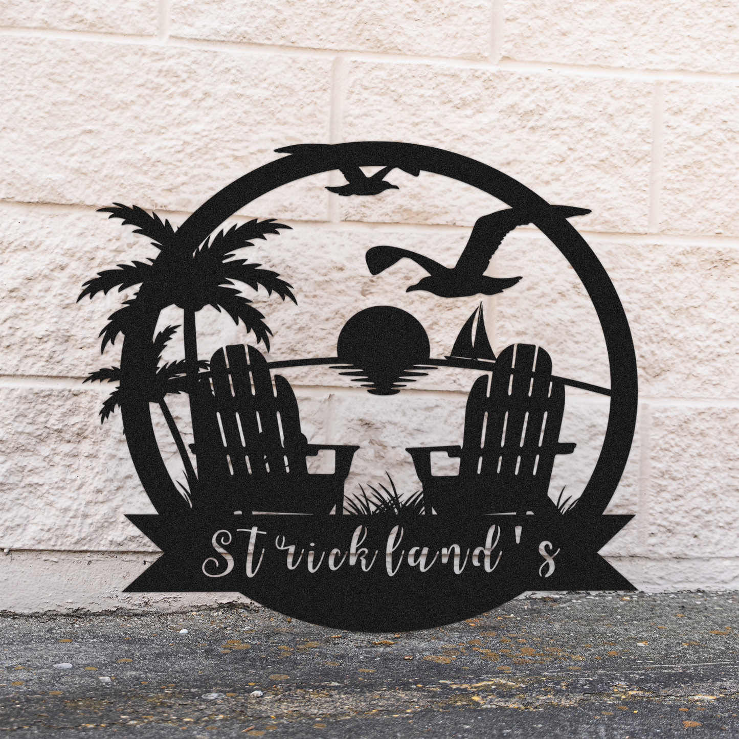 Customized Metal Sign Beach Design
