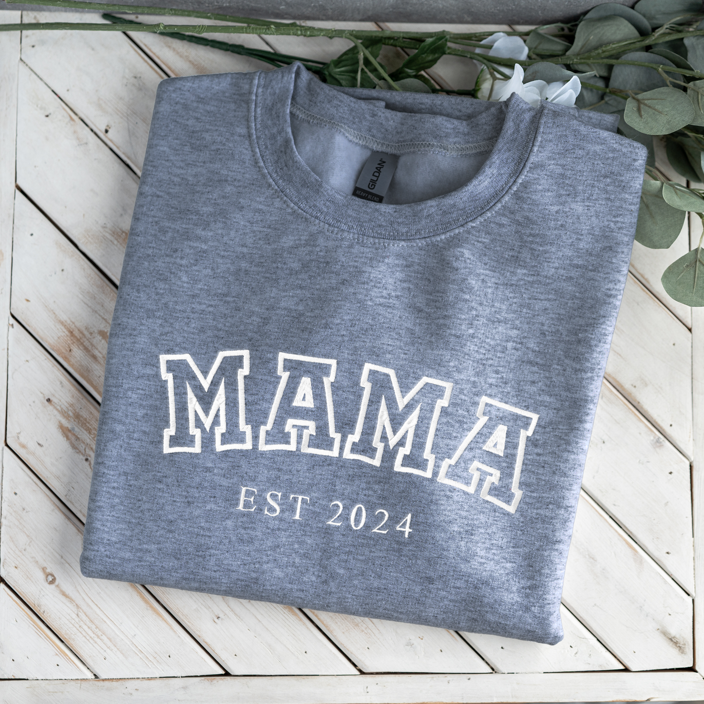 Custom Embroidered Mama/Grandma Family Names Sweatshirt