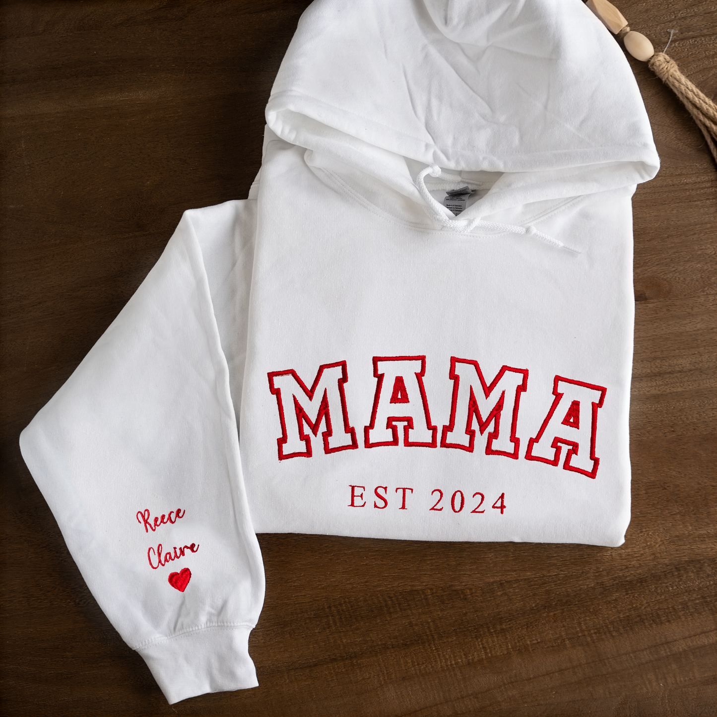 Customized Mama Hoodie with Names on Sleeve
