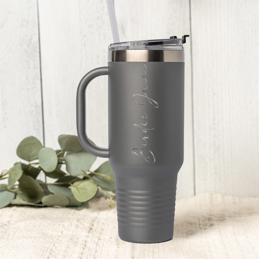 Customized 40oz Tumbler - Vertical Text