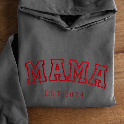 Customized Mama Hoodie with Names on Sleeve
