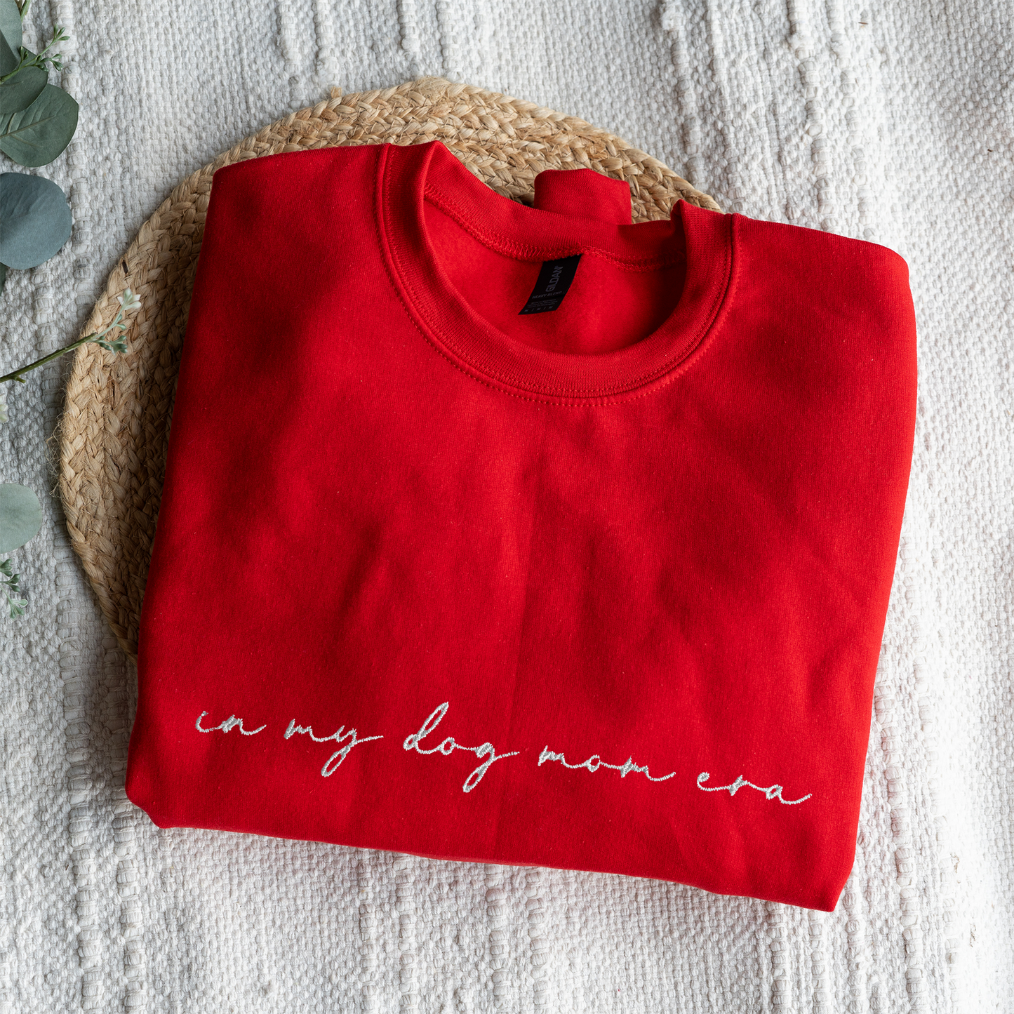 Customized In My Dog Mom Era Crewneck with Names on Sleeve