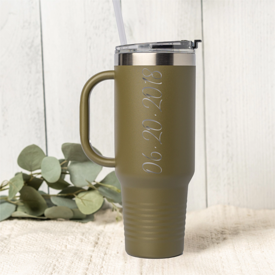 Customized 40oz Tumbler - Vertical Text