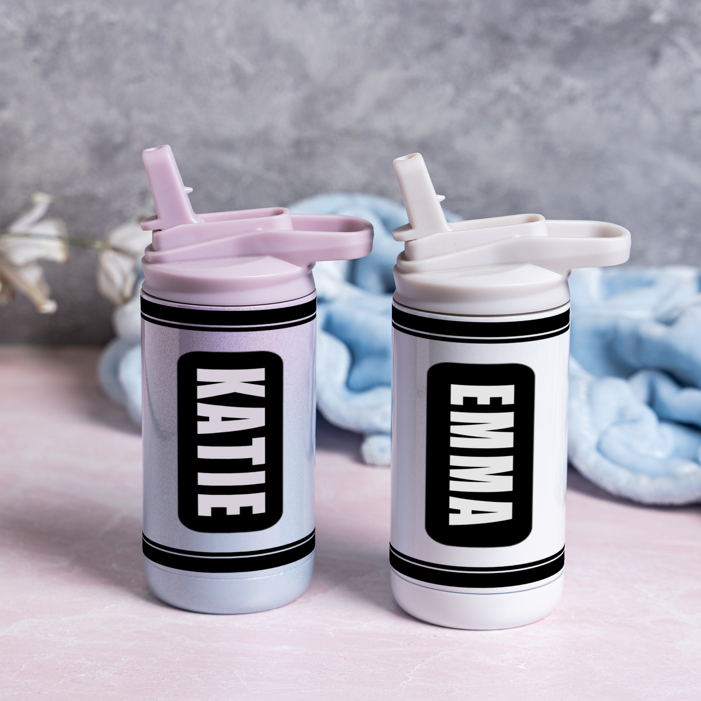 Customized Kids Color Crayon Water Bottle Tumblers