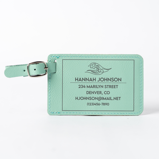 Customized Leather Luggage Tags - Horizontal