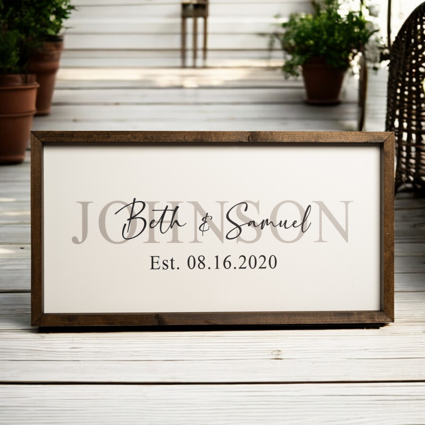 Customized Last Name Sign with Names & Established Date