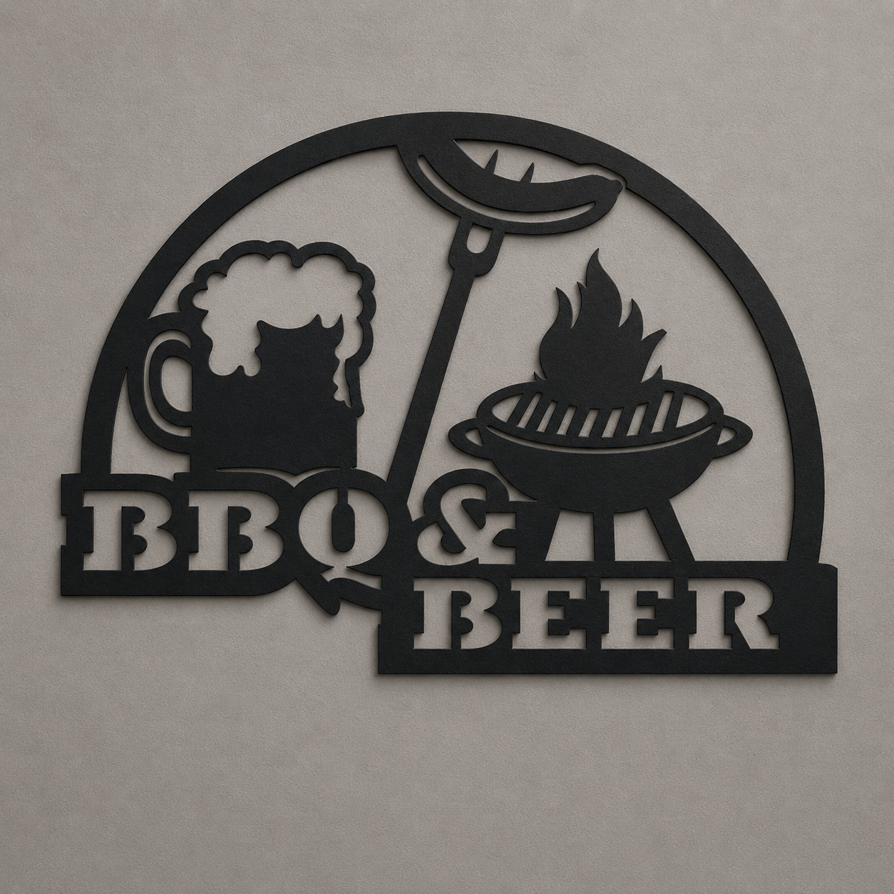 BBQ and Beer Metal Sign