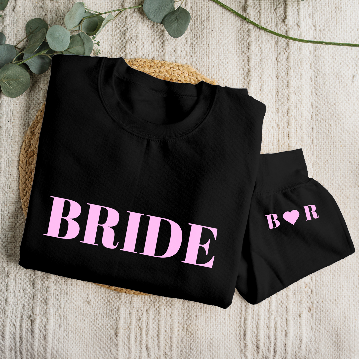 Customized Bride Sweatshirt with Initials on Sleeve