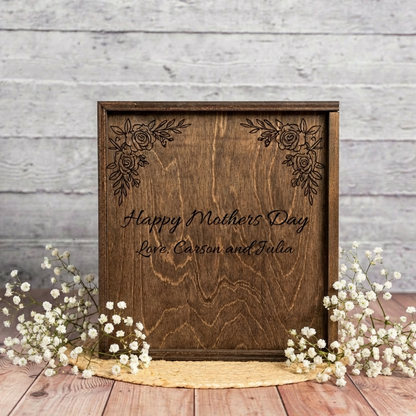 Custom Mothers Day Wooden Engraved Gift Box