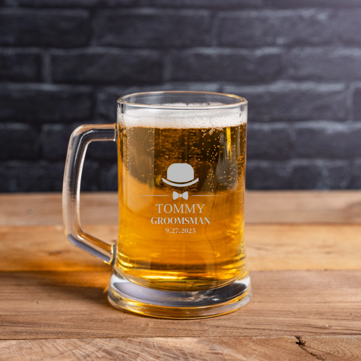 Customized 16oz Beer Mug - Wedding Designs