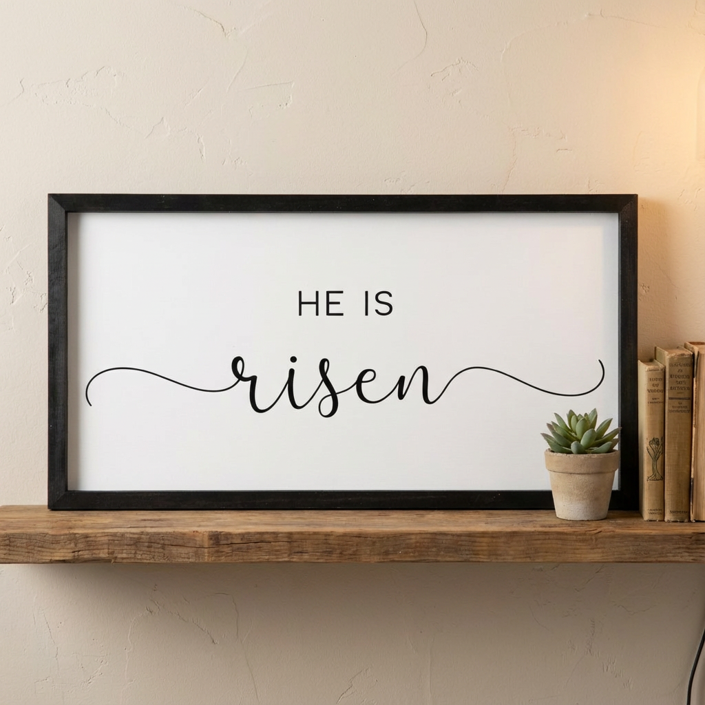 He Is Risen Easter Framed Sign