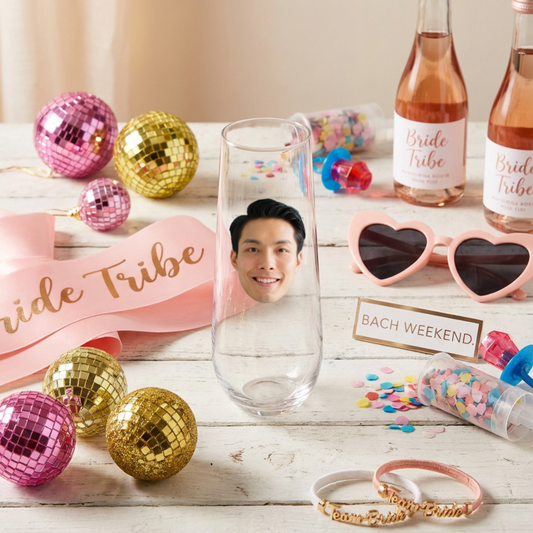 Customizable Groom Face Champagne Flute