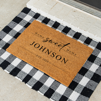 Customized Doormat - Home Sweet Home + Name / Year Est