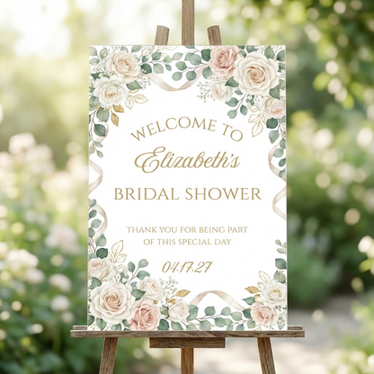 Customized Floral Bridal Shower Welcome Signs