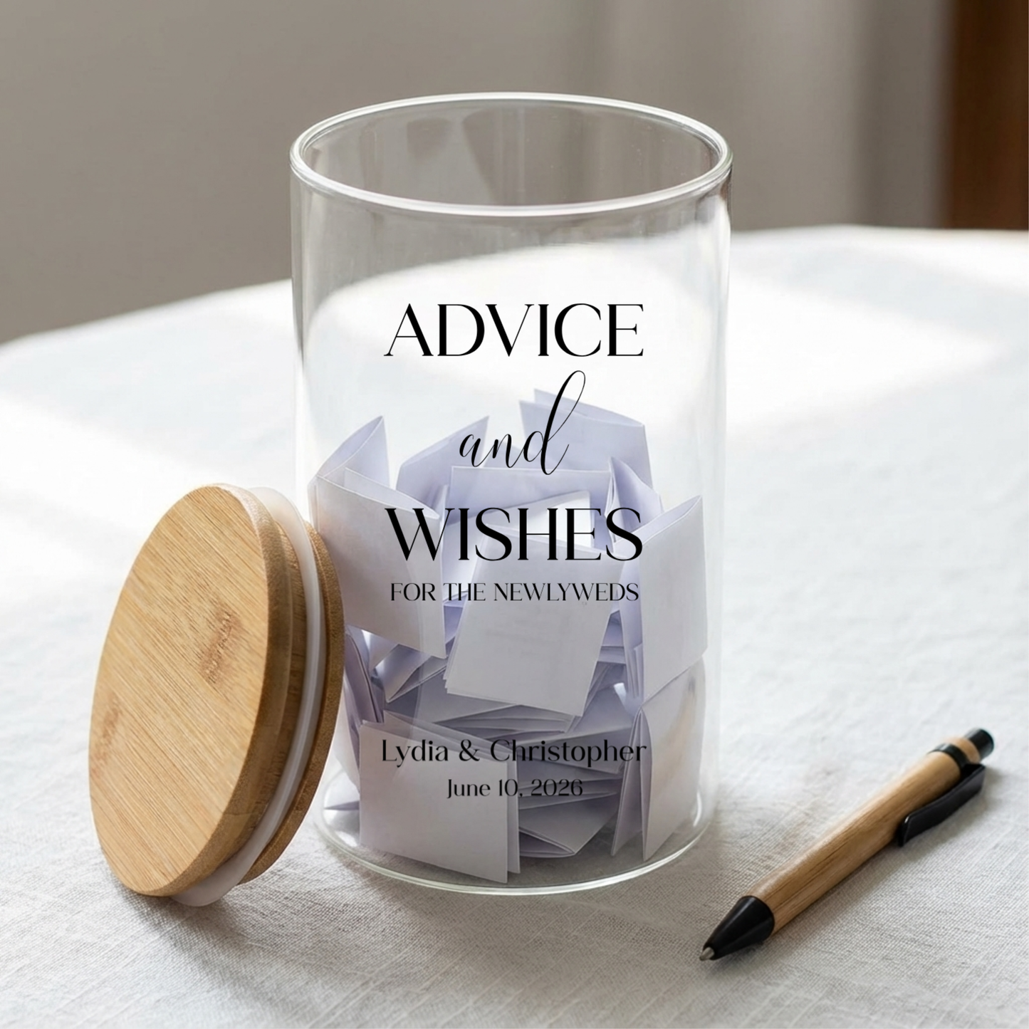 Customizable Advice and Wishes Jar for Wedding