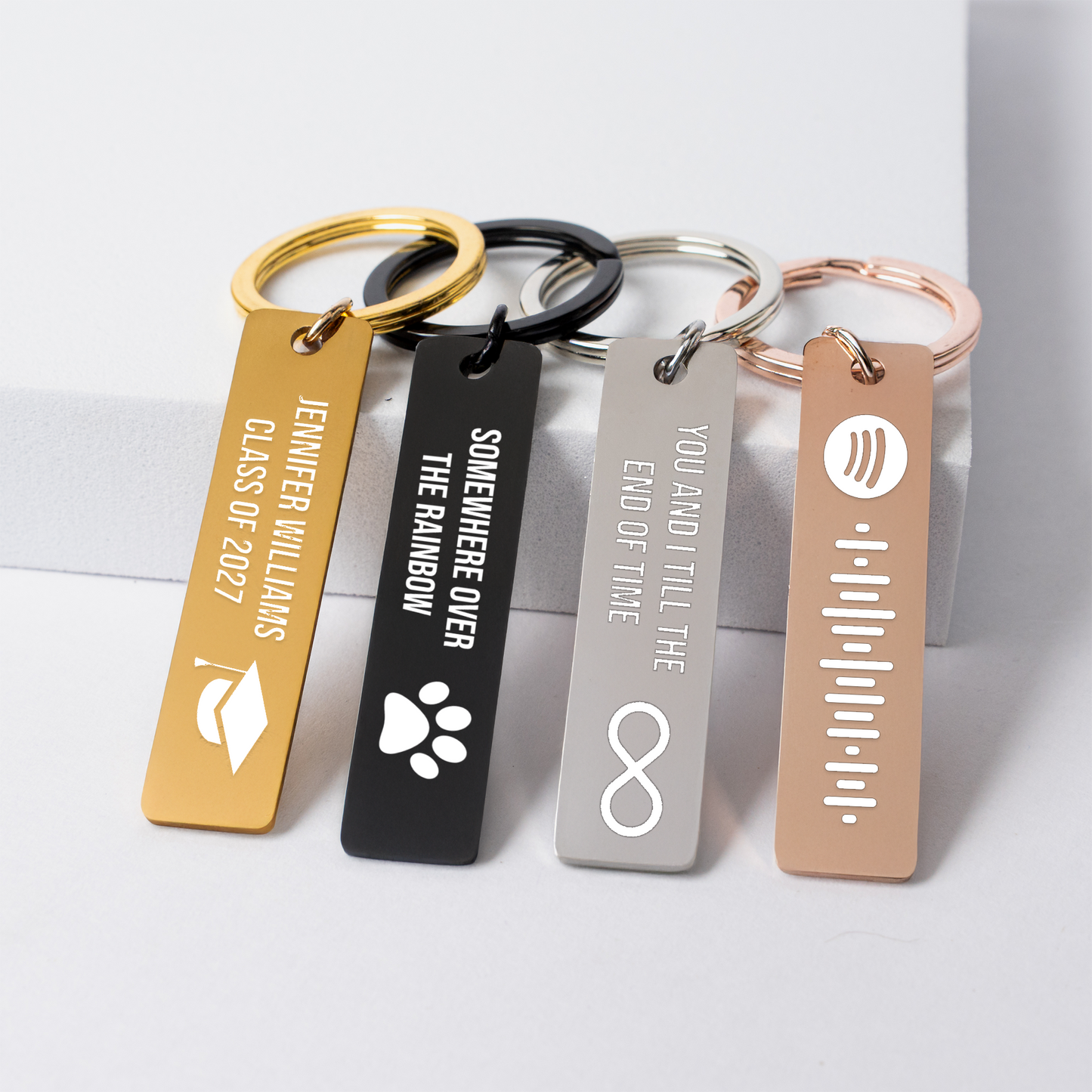Custom Engraved Rectangle Keychains